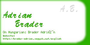 adrian brader business card